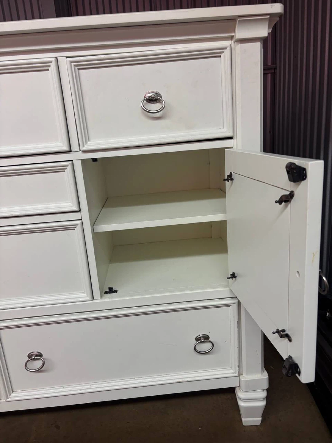 White Dresser with Multiple Drawers and Cabinet Doors - photo 3