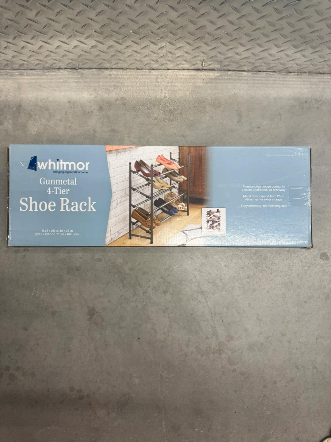 Whitmor Gunmetal 4-Tier Shoe Rack