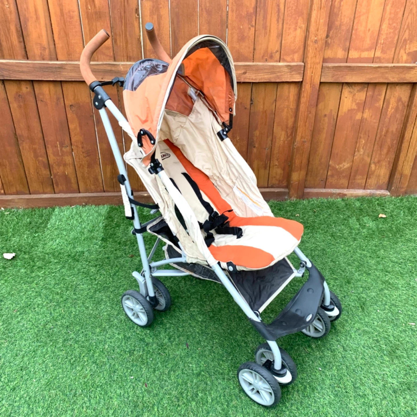 Baby Stroller Lightweight Foldable Travel Stroller Orange Tan