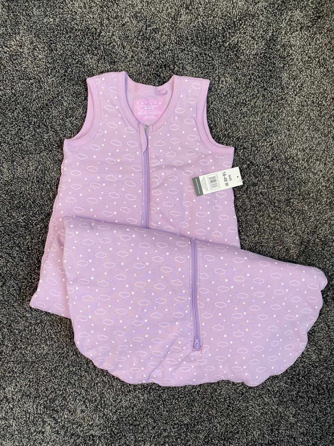 Baby Sleep Sack 18-48 Months Purple Cloud Print