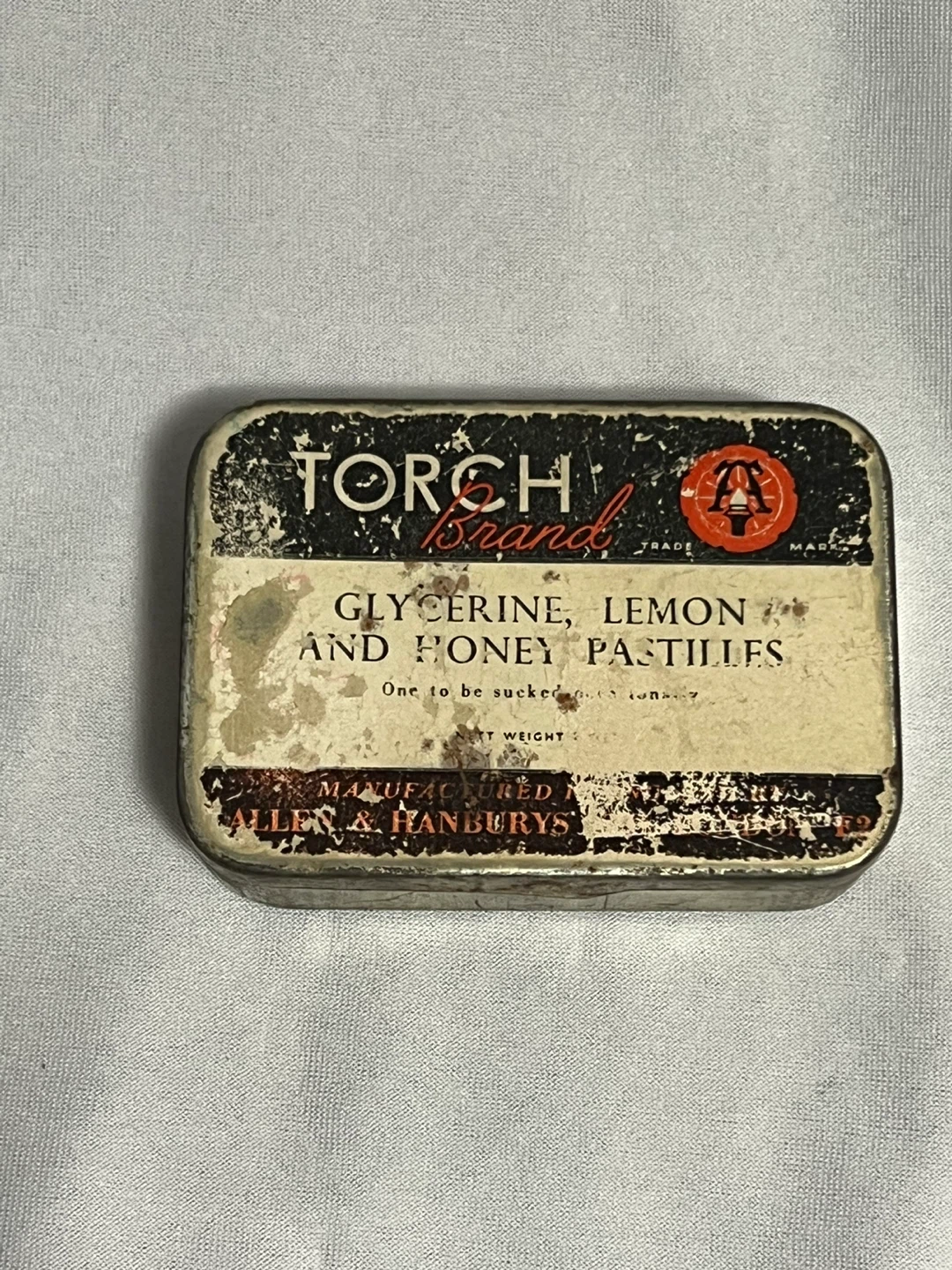Antique Torch Pastilles Tin