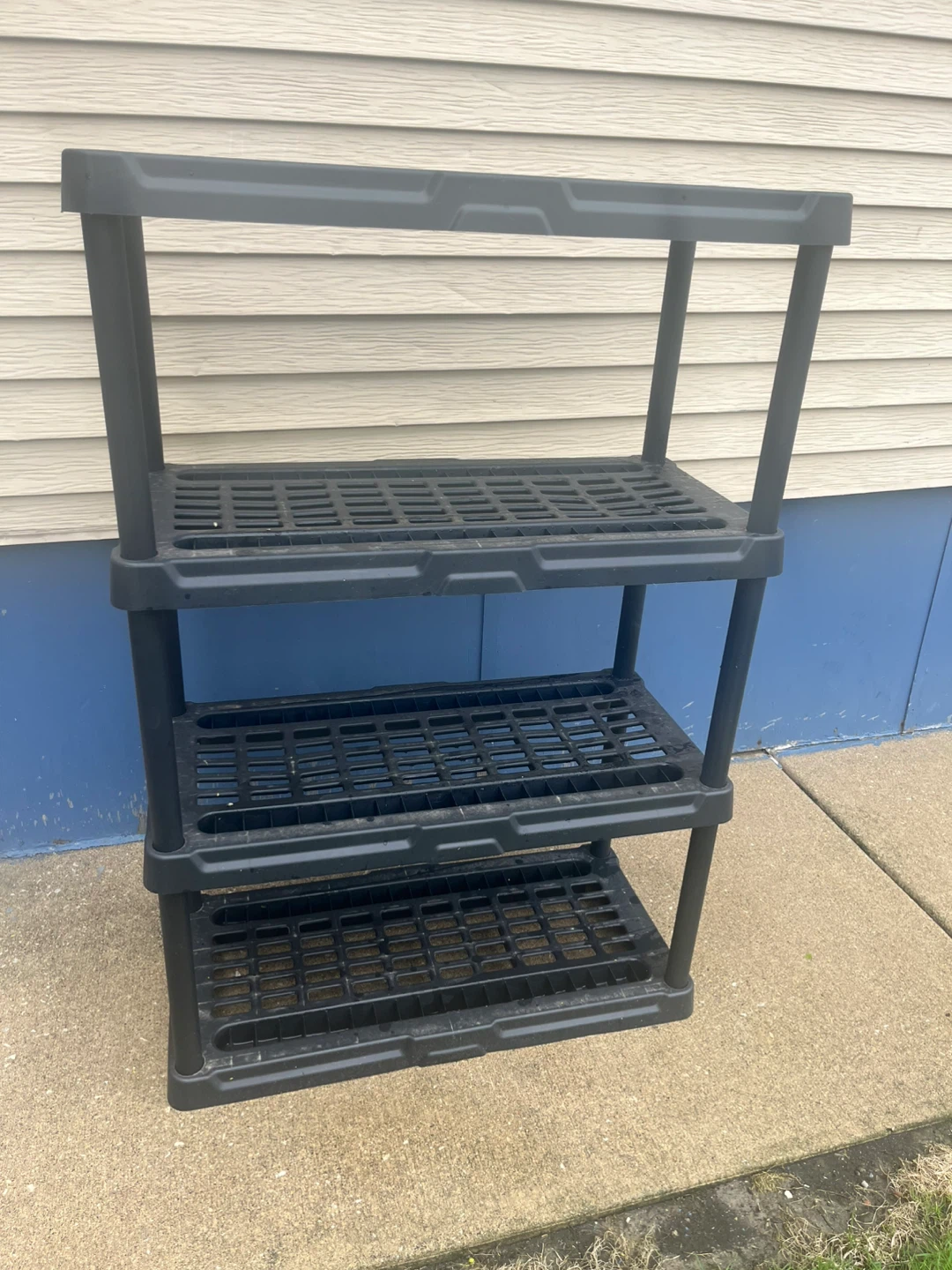 Black 4-Tier Plastic Shelving Unit