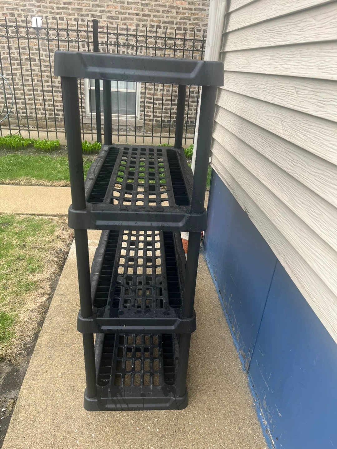 Black 4-Tier Plastic Shelving Unit - photo 2
