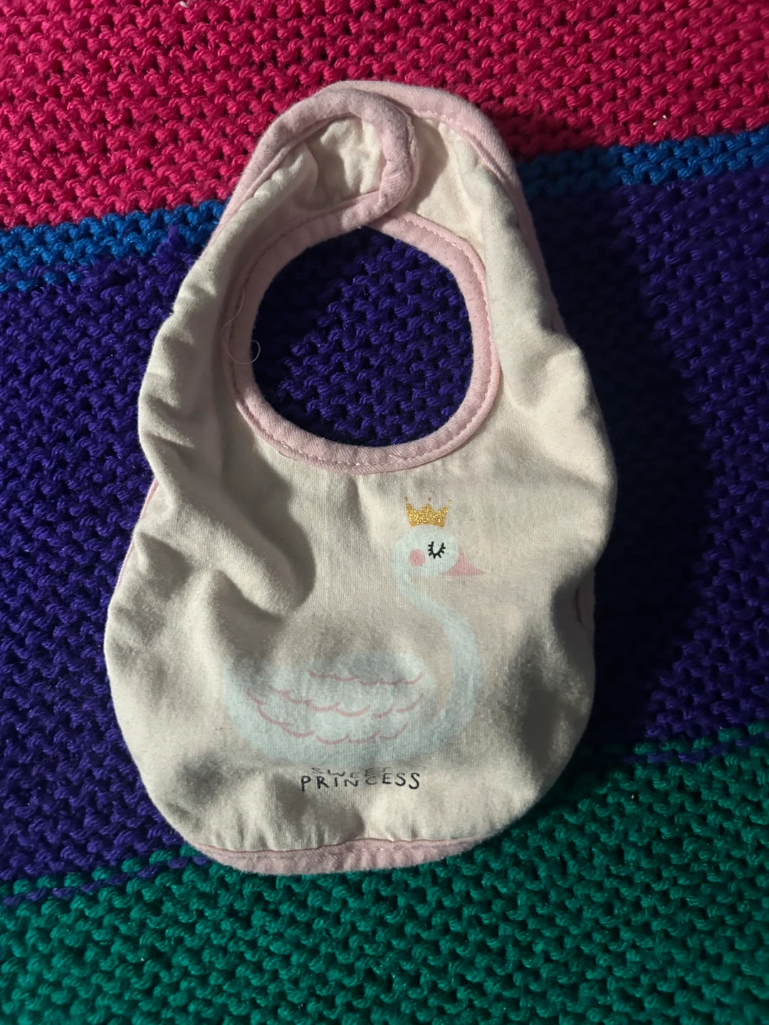 Baby Bib - "Sweet Princess" Swan Design