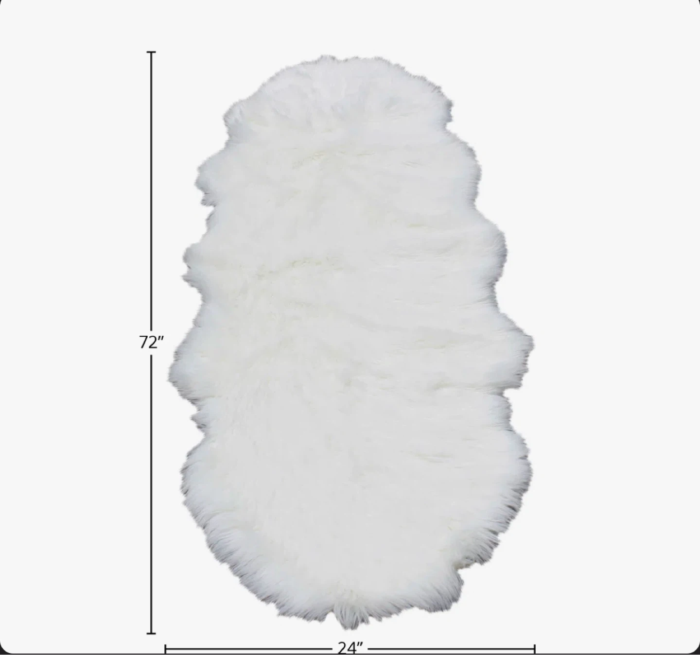 White Faux Sheepskin Rug 72" x 24" - photo 3