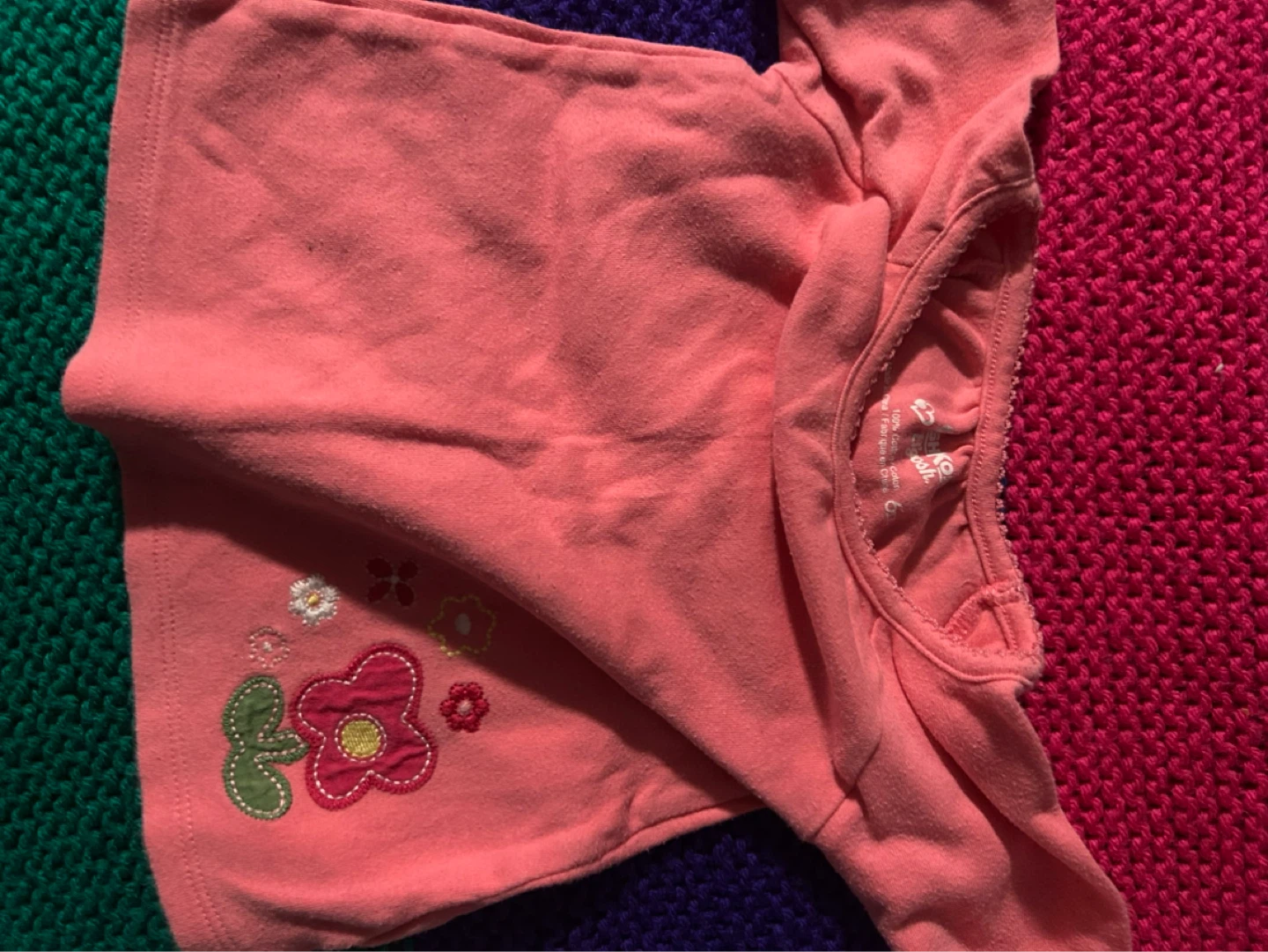 Pink Toddler Top with Flower Embroidery