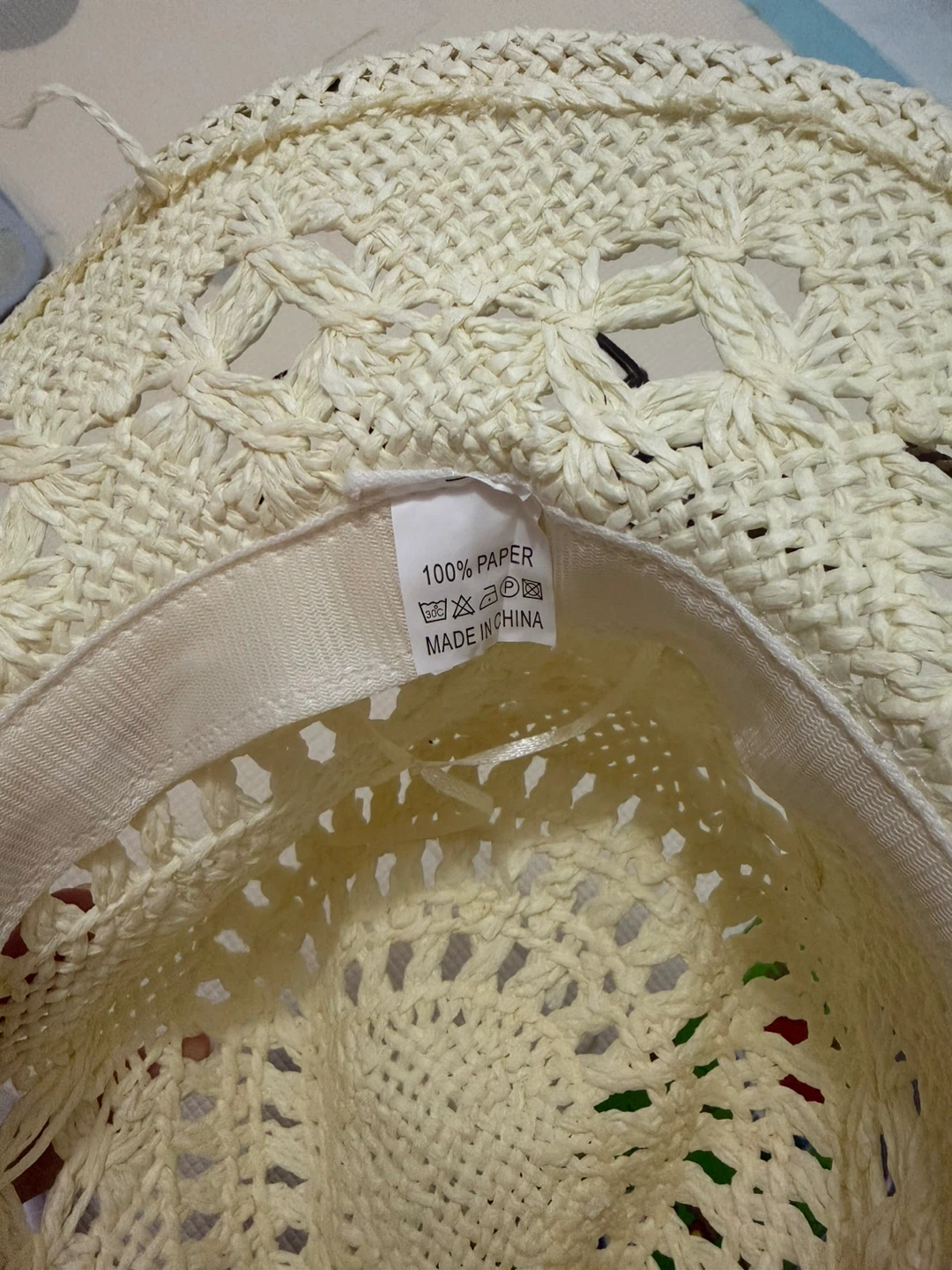 Woven Paper Sun Hat with Beads - photo 4
