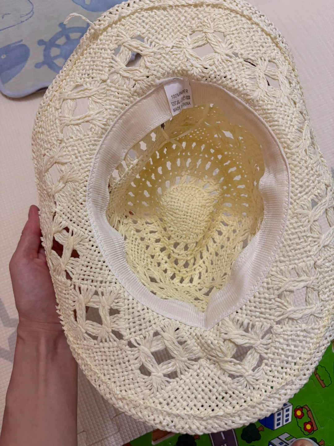 Woven Paper Sun Hat with Beads - photo 5
