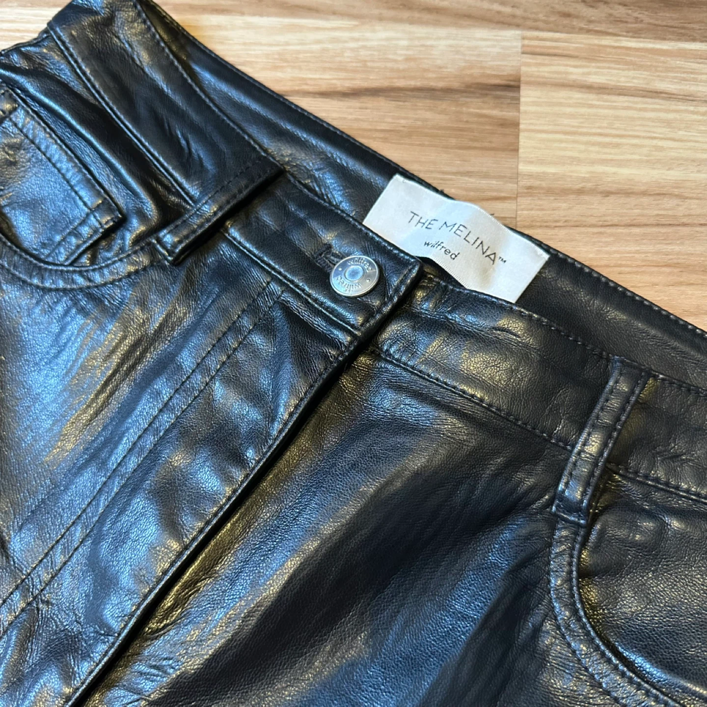 Wilfred "The Melina" Leather Pants Black Size 4 - photo 4