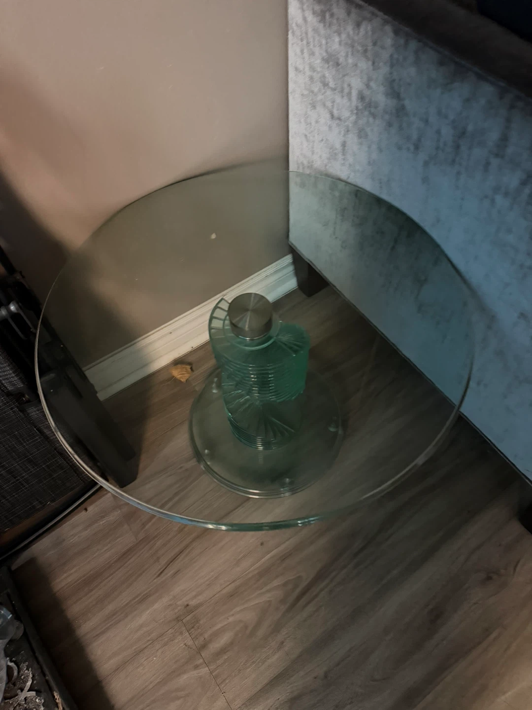 Glass Swirl Accent Table