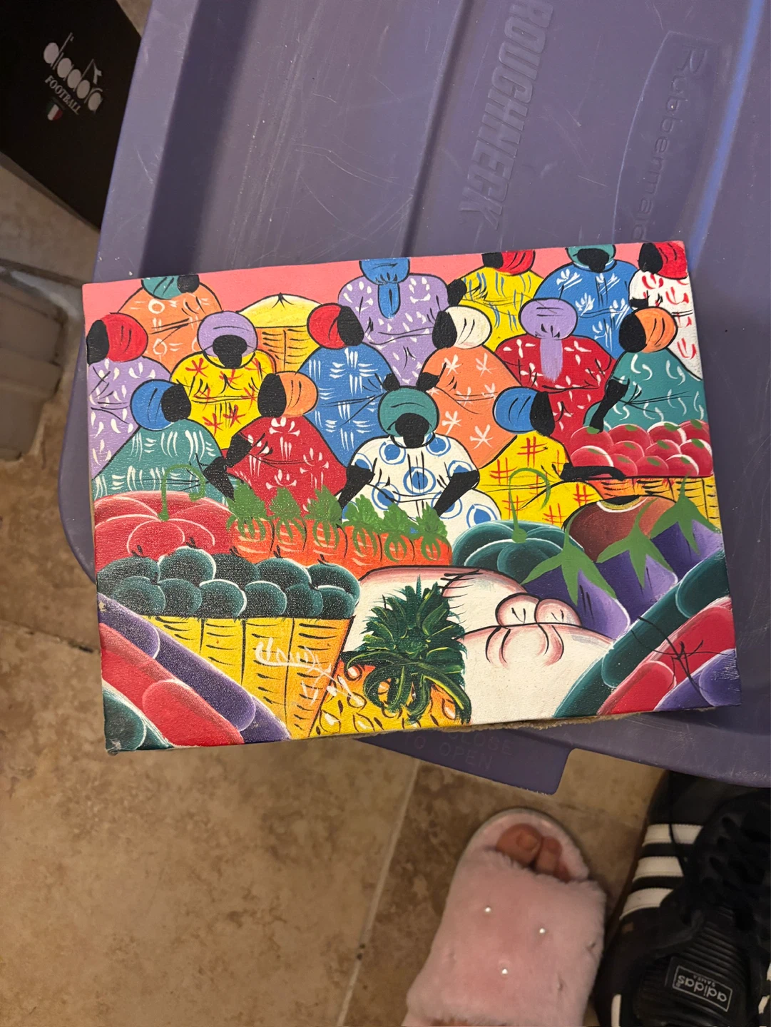 Colorful Market Scene Painting