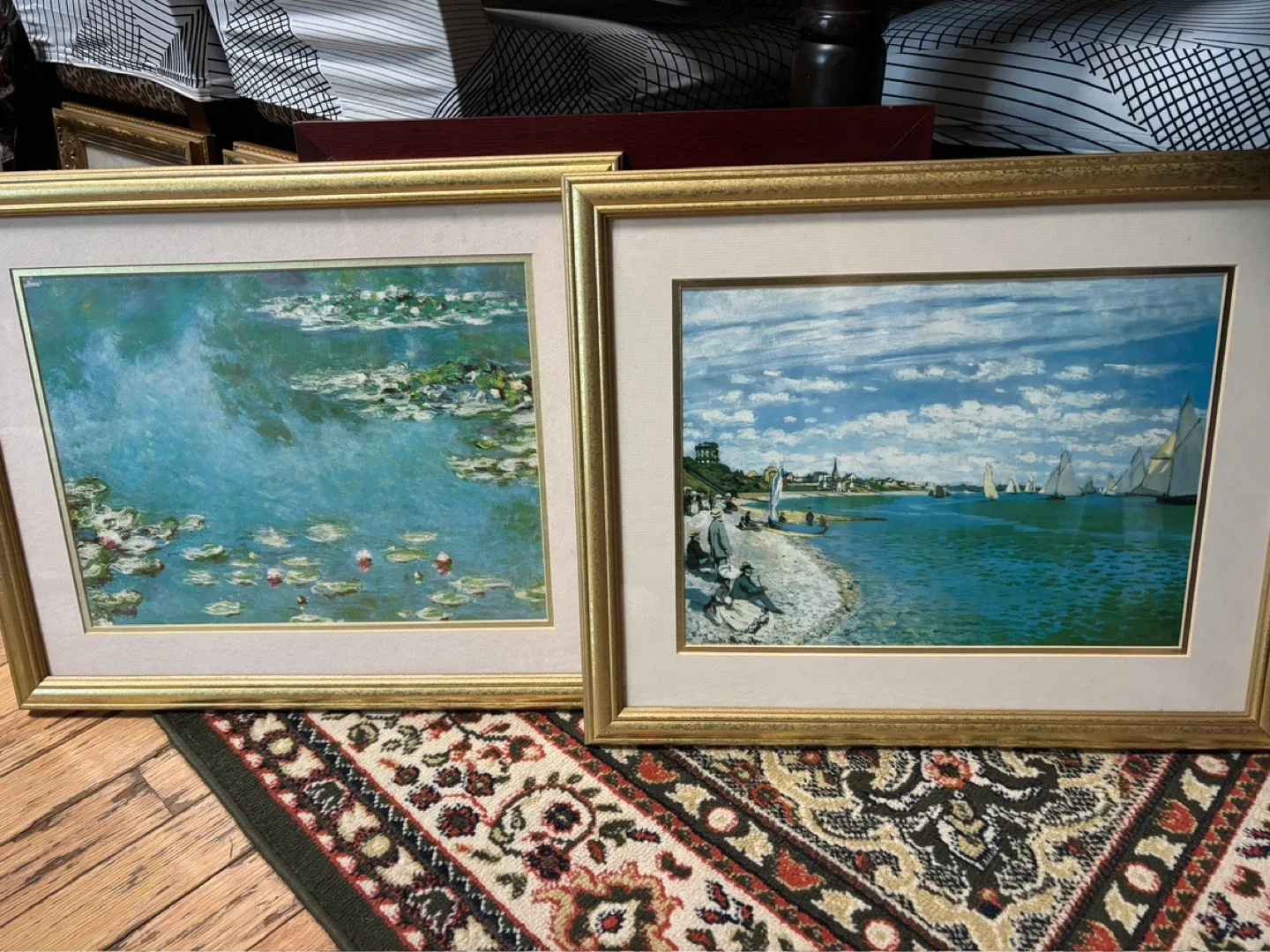 Framed Monet Water Lilies and Sailboats Prints