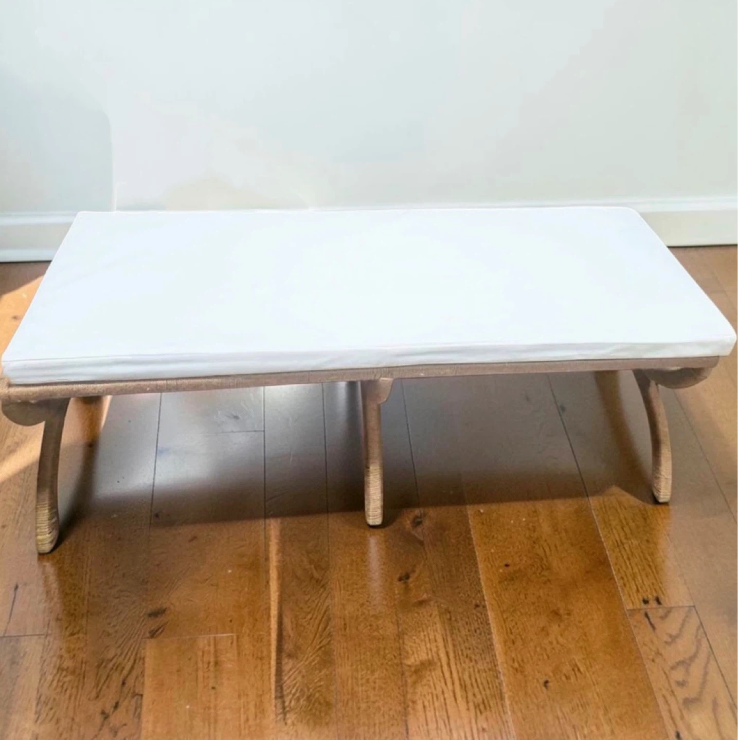 White Padded Stool Ottoman