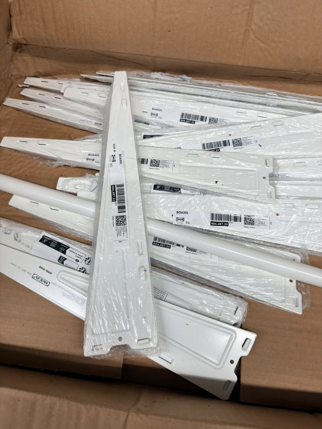 IKEA BOAXEL White Shelving Brackets (Lot of 18)