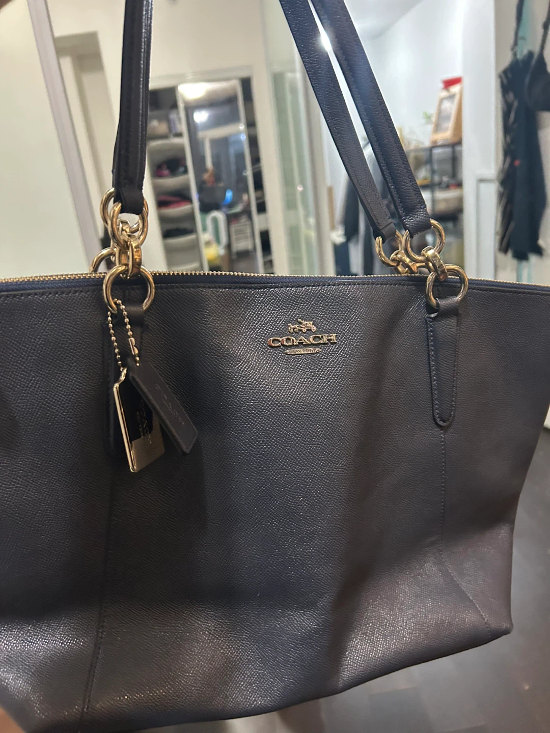 Original Coach Navy Tote Bag