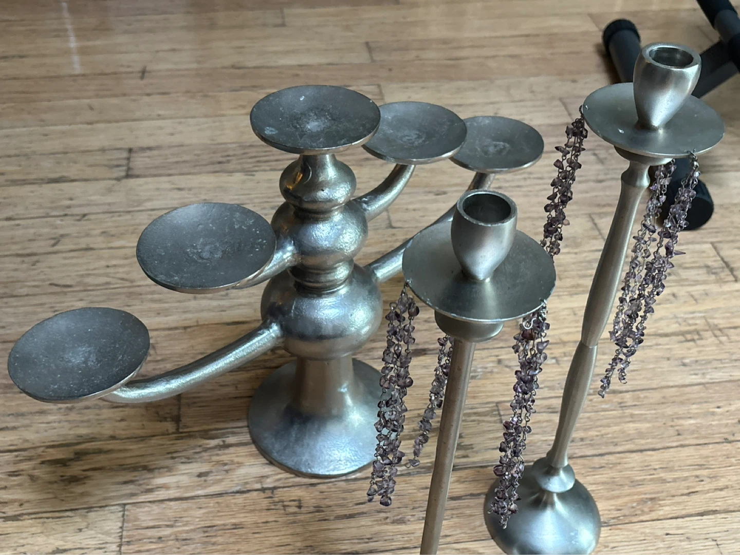 Silver Candlesticks Set of 3