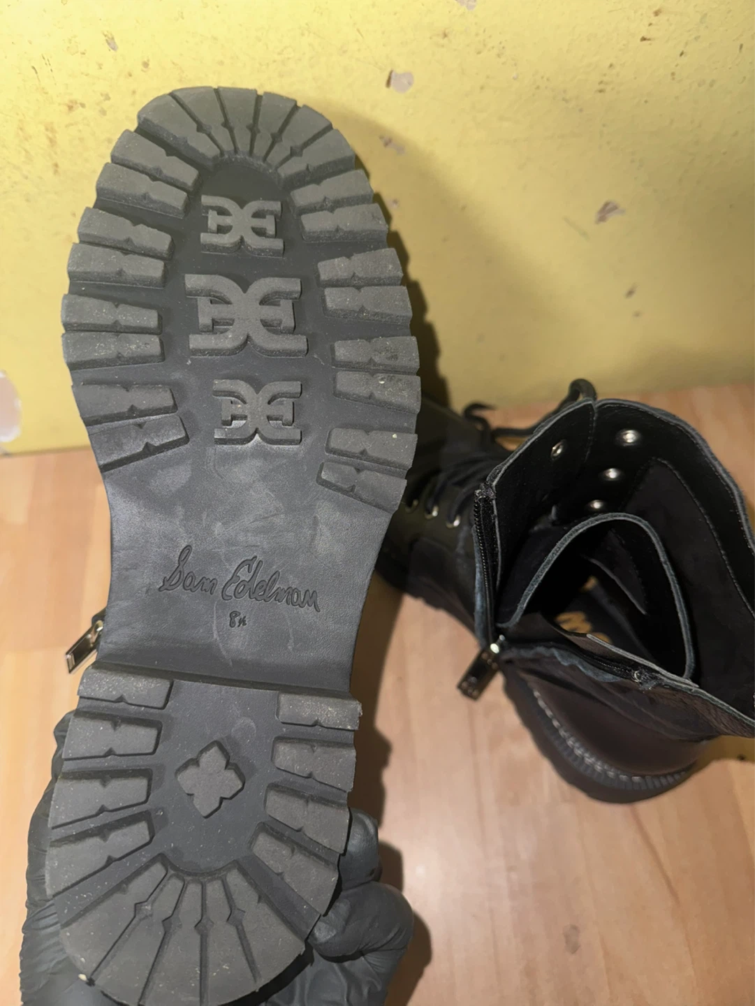 Sam Edelman Black Leather Combat Boots - photo 4