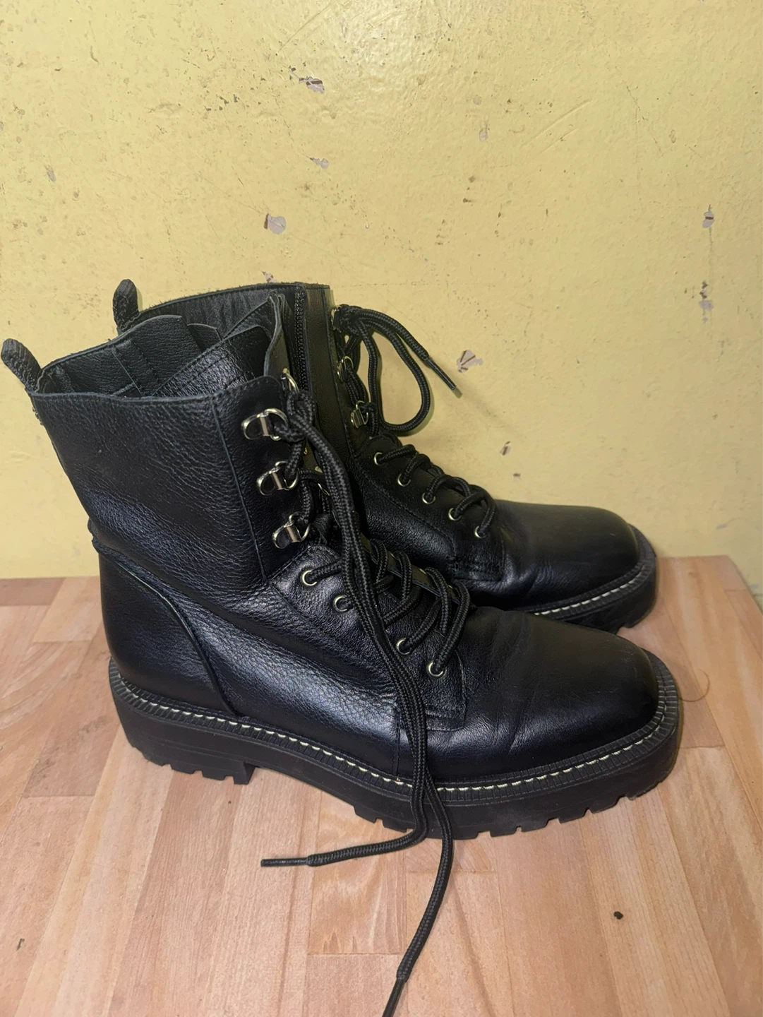 Sam Edelman Black Leather Combat Boots - photo 2