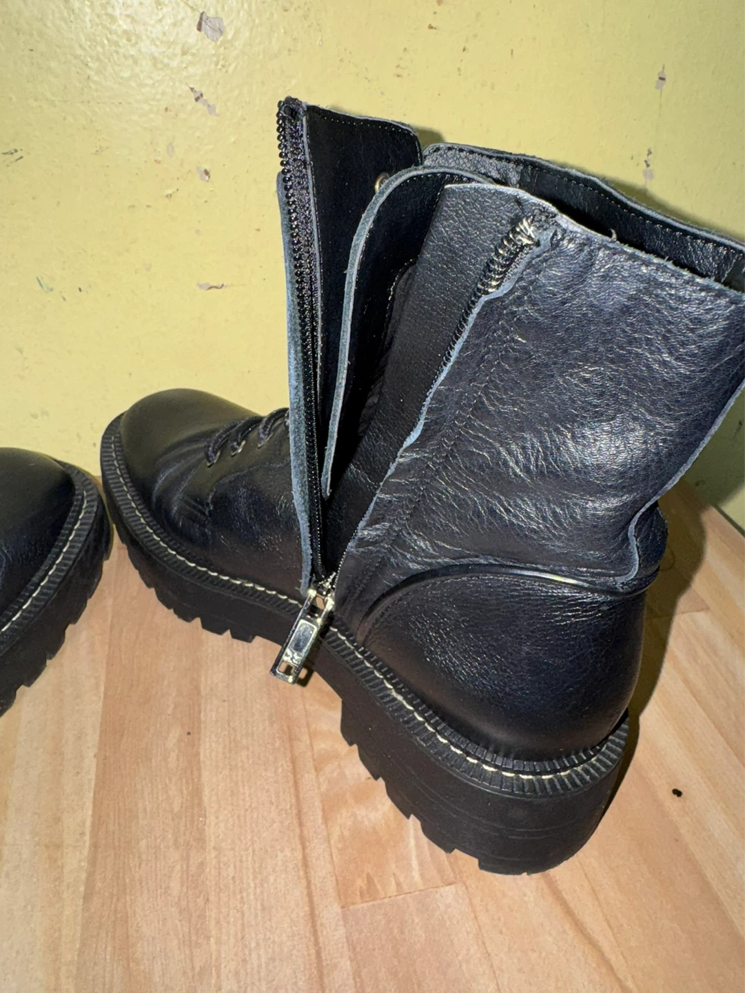 Sam Edelman Black Leather Combat Boots - photo 3