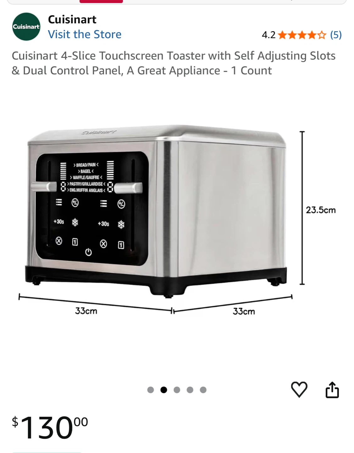 Cuisinart 4-Slice Touchscreen Toaster