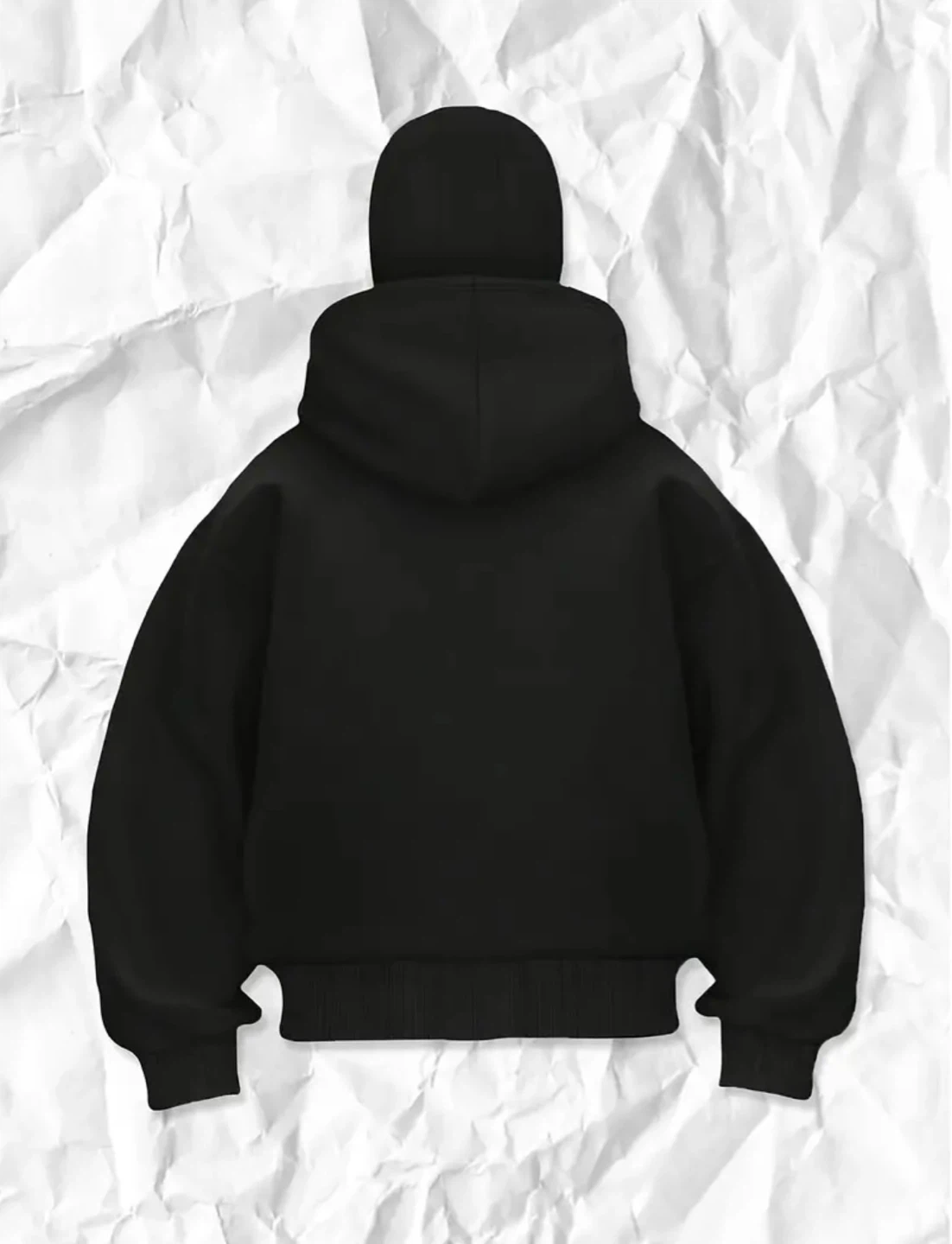 New Black Full Zip Hoodie with Balaclava