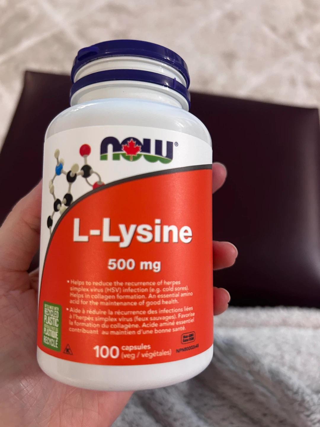 NOW Foods L-Lysine 500 mg Capsules - 100 Count