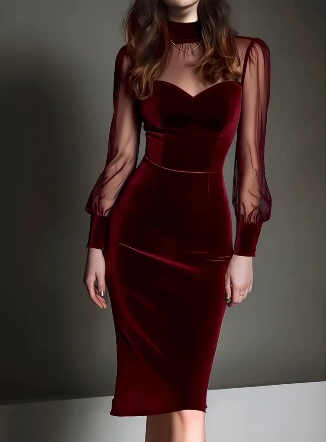 New Women's Burgundy Dress