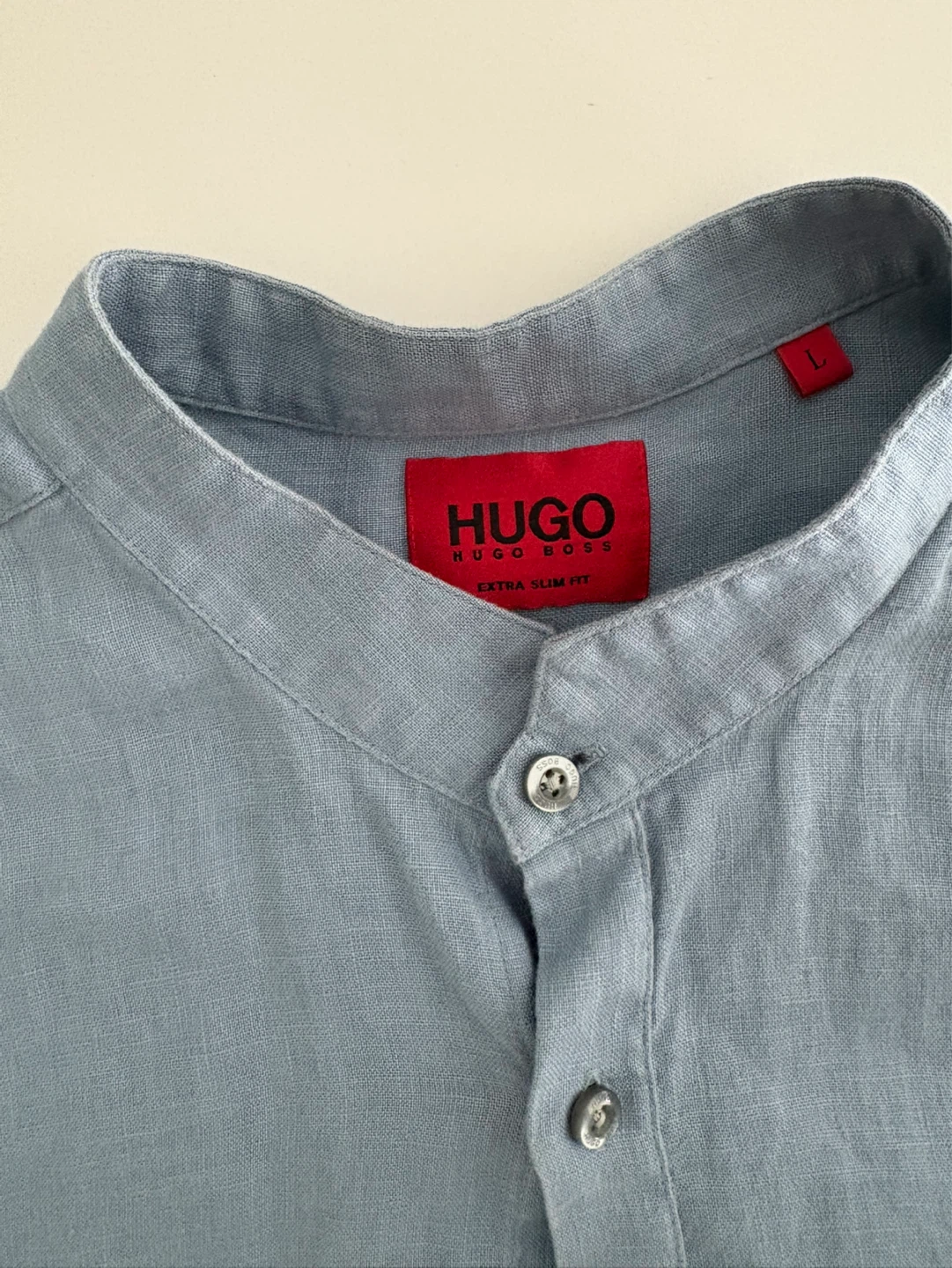 Hugo Boss Slim-Fit Linen Shirt With Stand Collar Men’s - photo 2