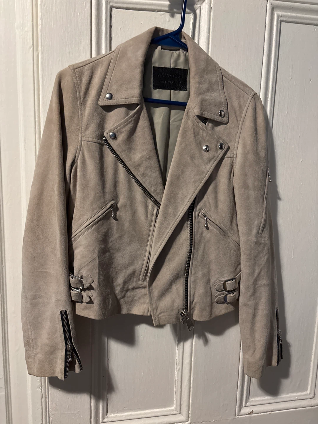 AllSaints Suede Prescott Biker Jacket
