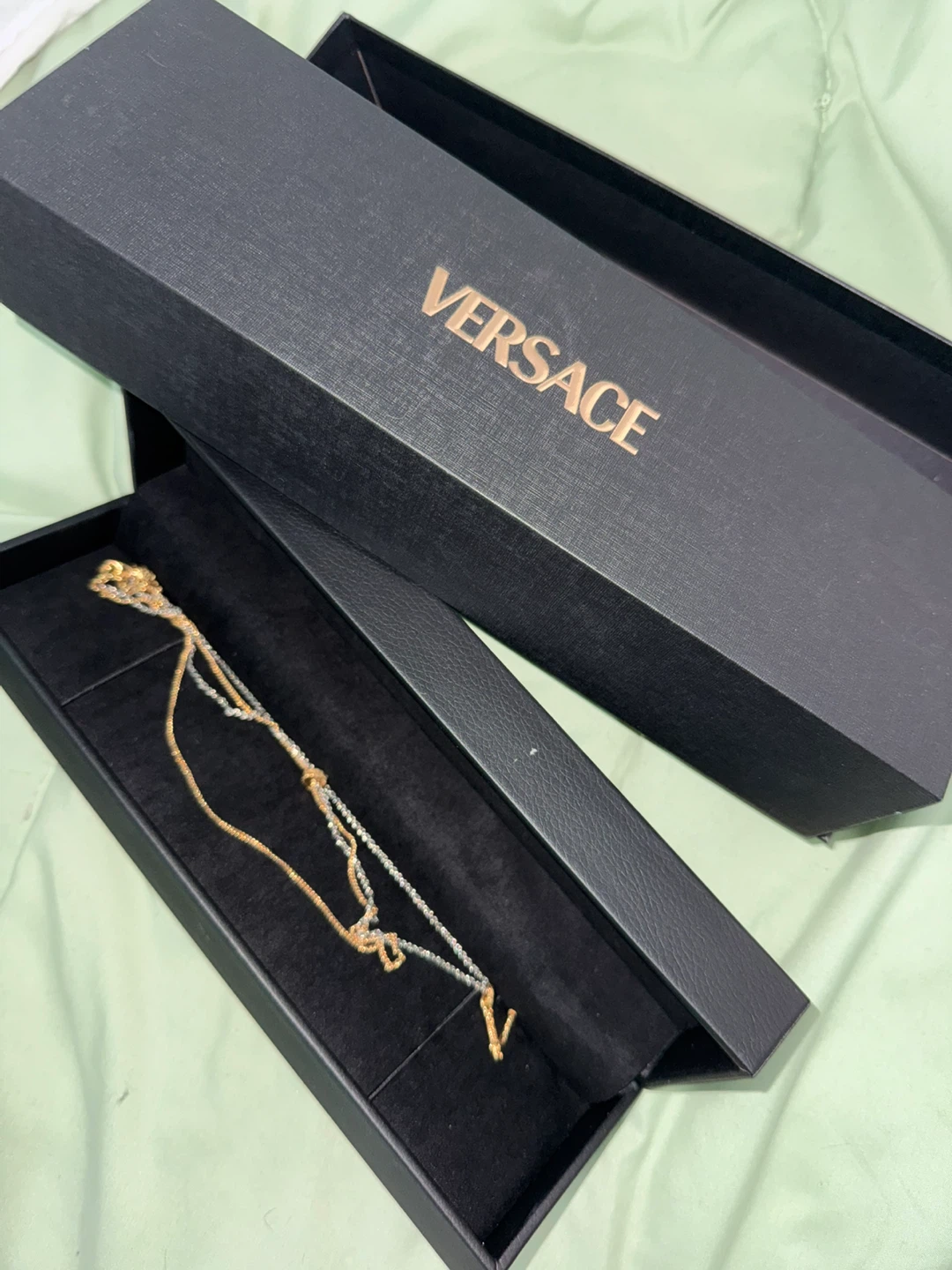 Versace Necklace with V Pendant