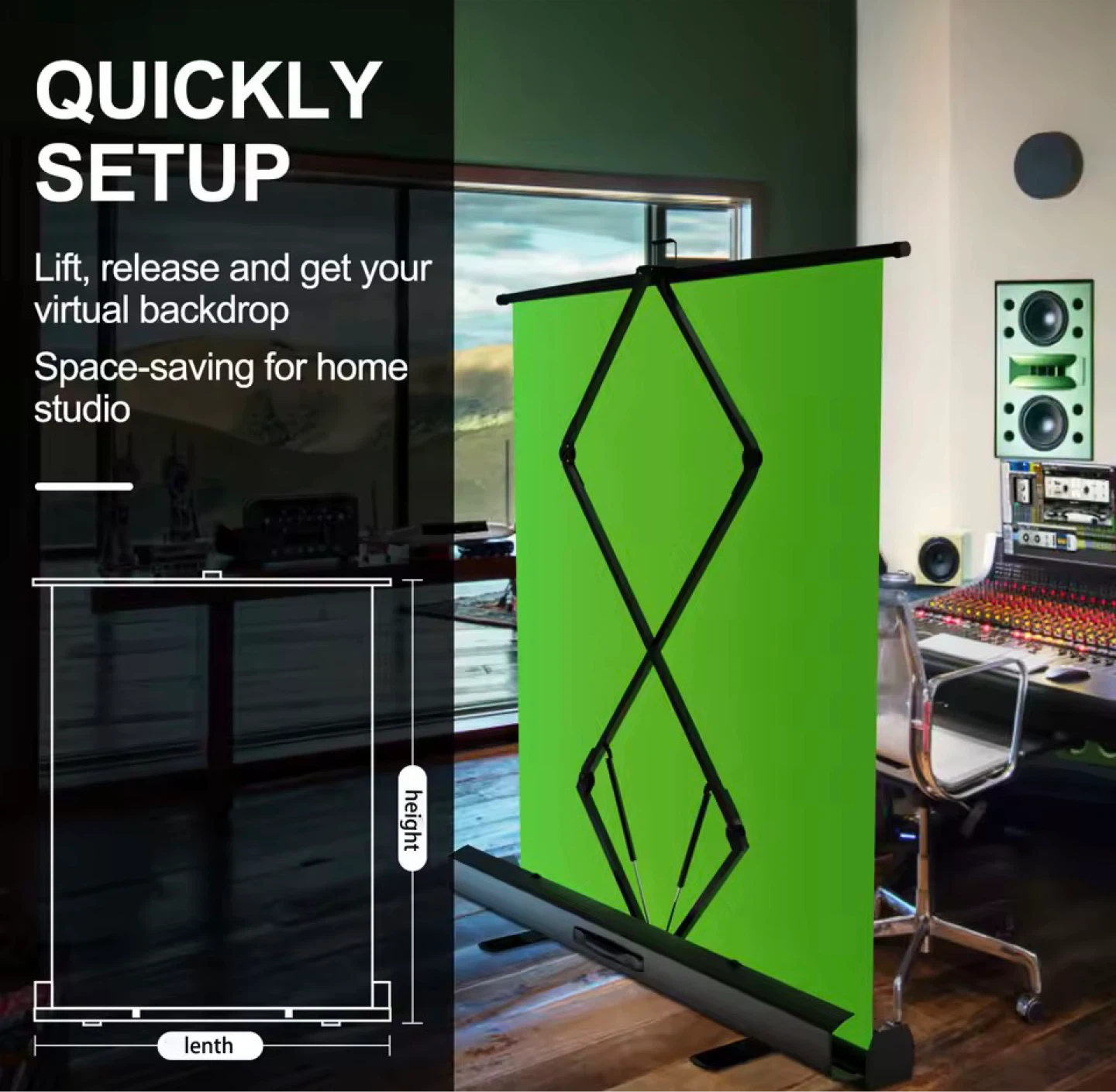 Green Screen Backdrop - Portable Collapsible Chroma Key Screen - photo 5