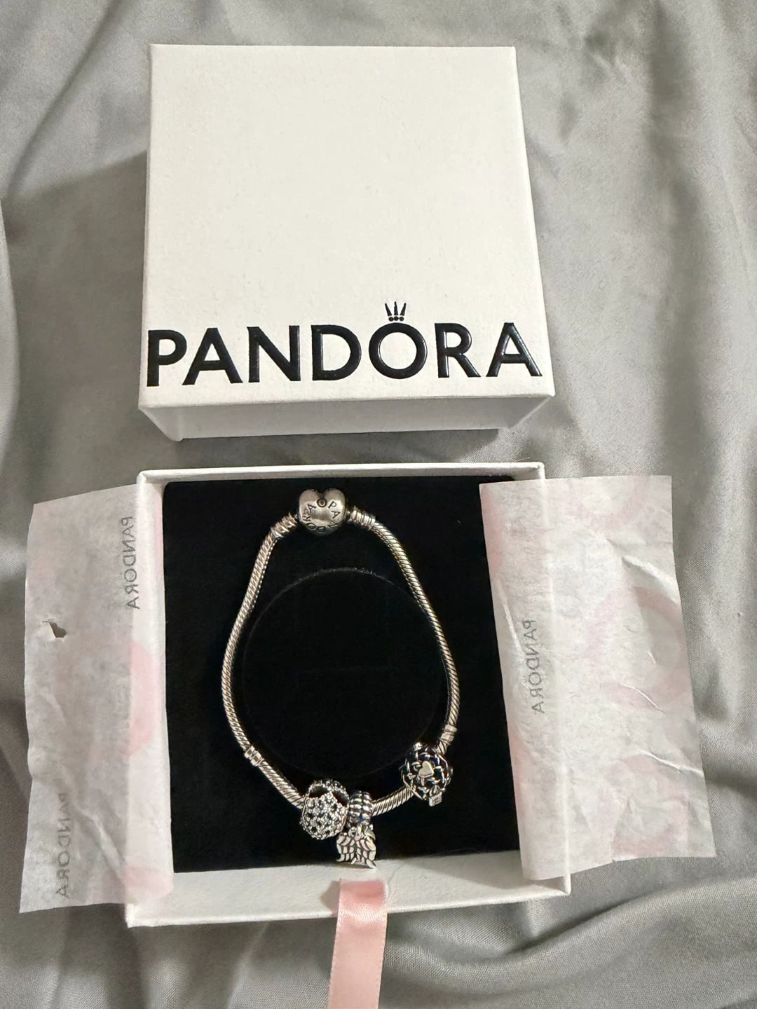 Pandora Bracelet with Charms - Size 18