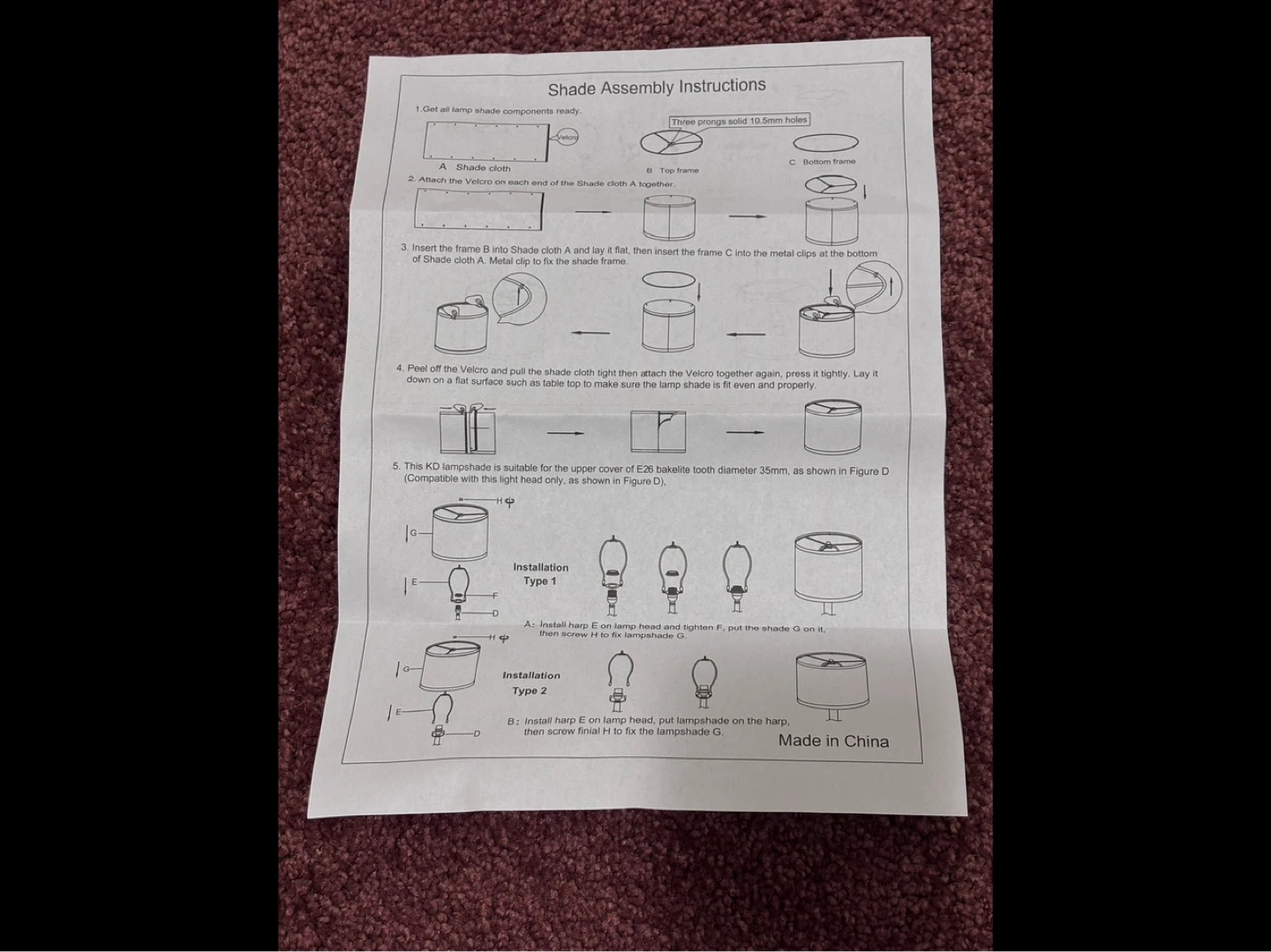 Lamp Shade with Harp Assembly - photo 4