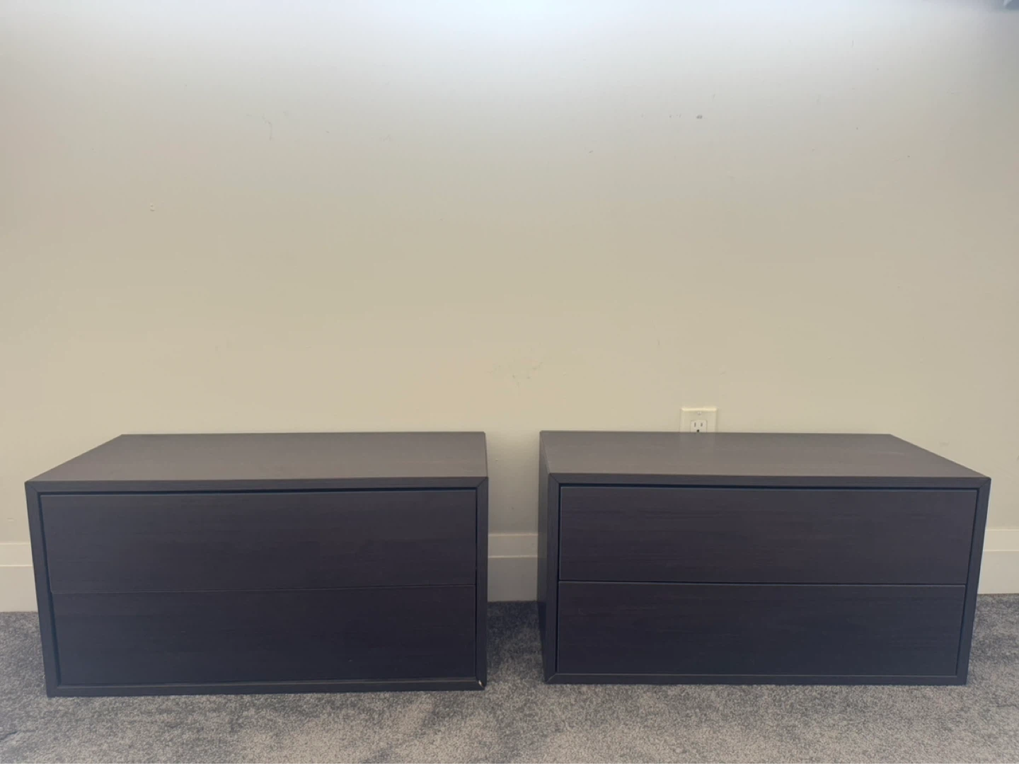 Set of Two Wall Mounted Nightstands: Dark Brown/Espresso - photo 2