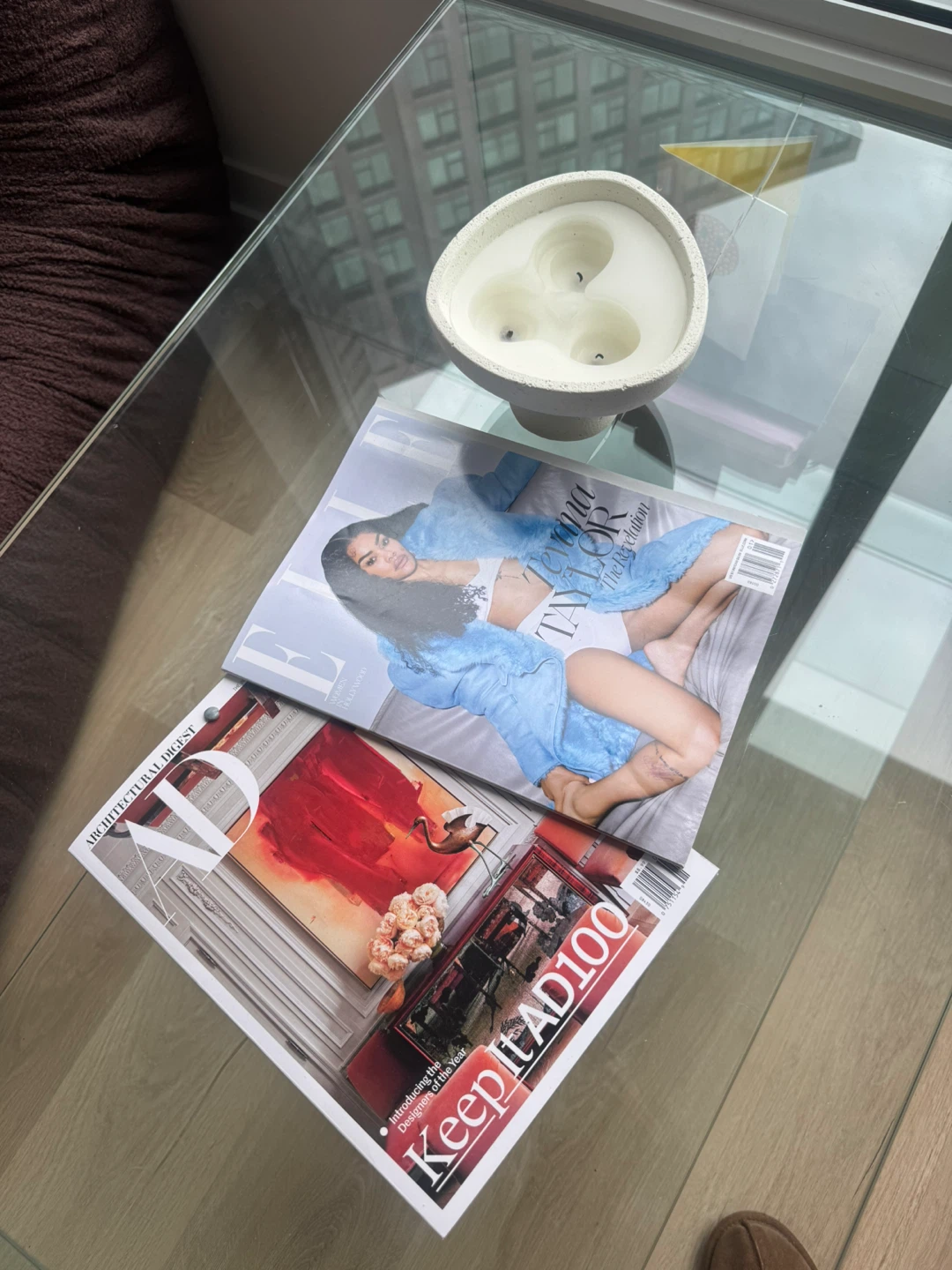 Glass Coffee Table with a Crack