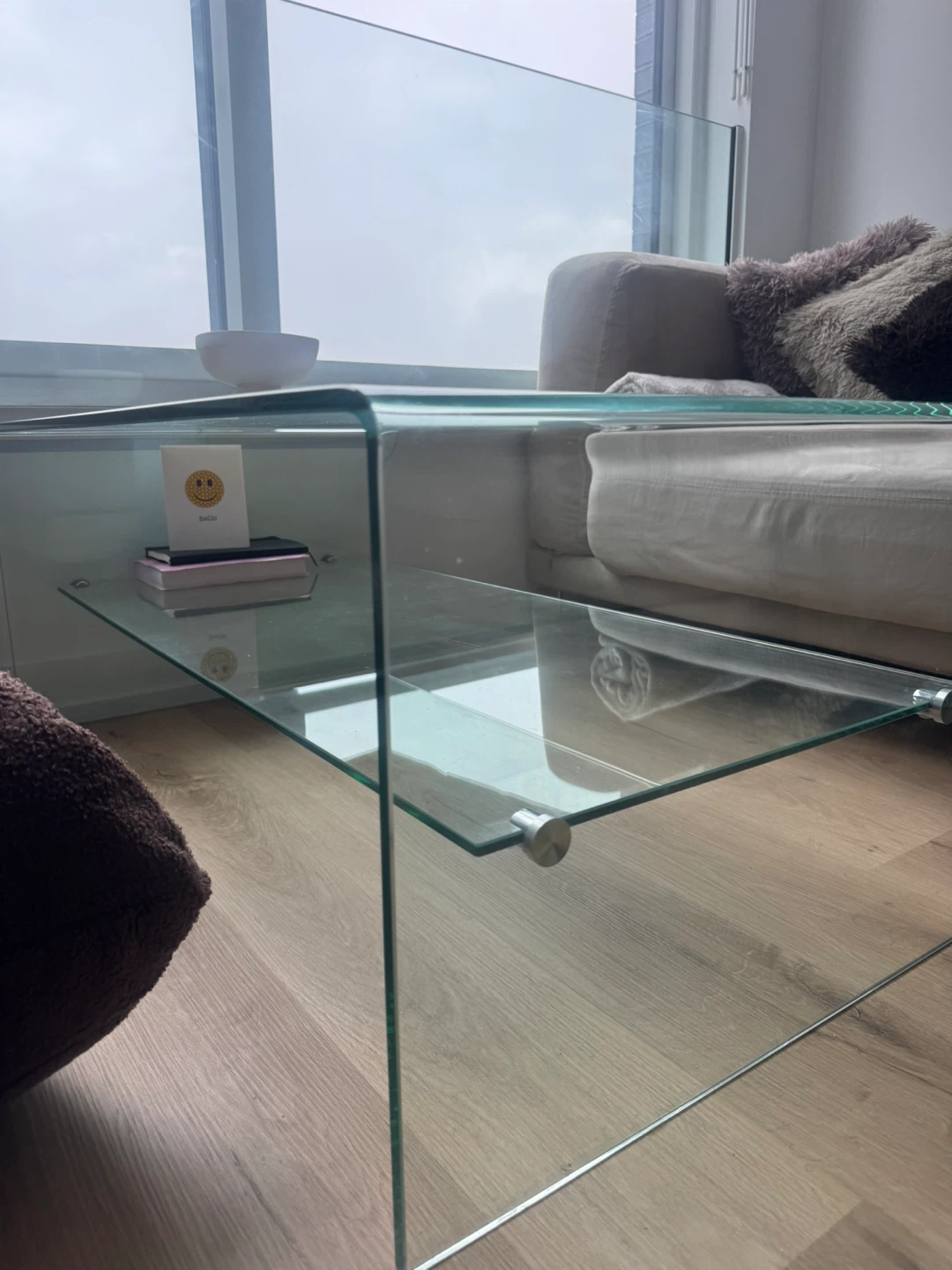 Glass Coffee Table with a Crack - photo 4