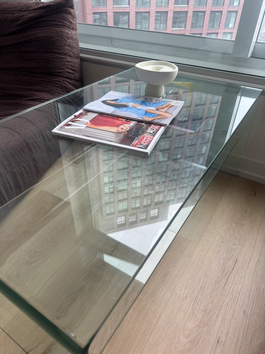 Glass Coffee Table with a Crack - photo 3