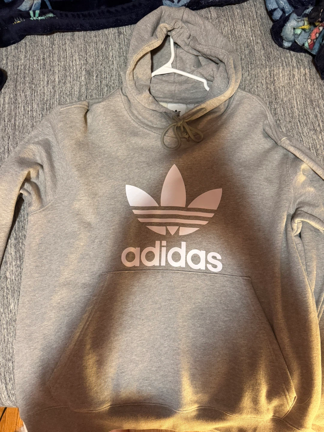 Grey Adidas Trefoil Hoodie Size L