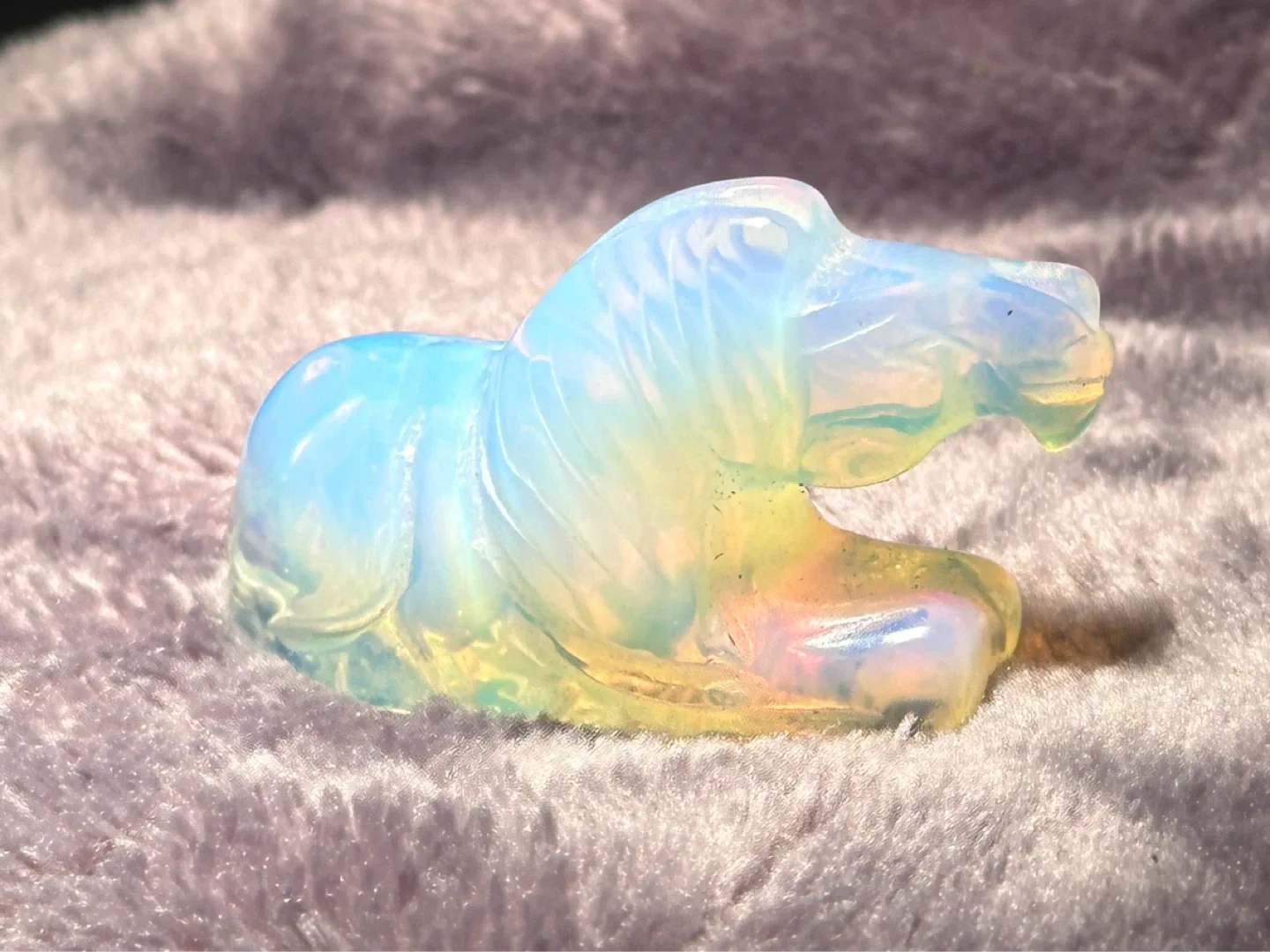 small Opaline Glass Horse - photo 4