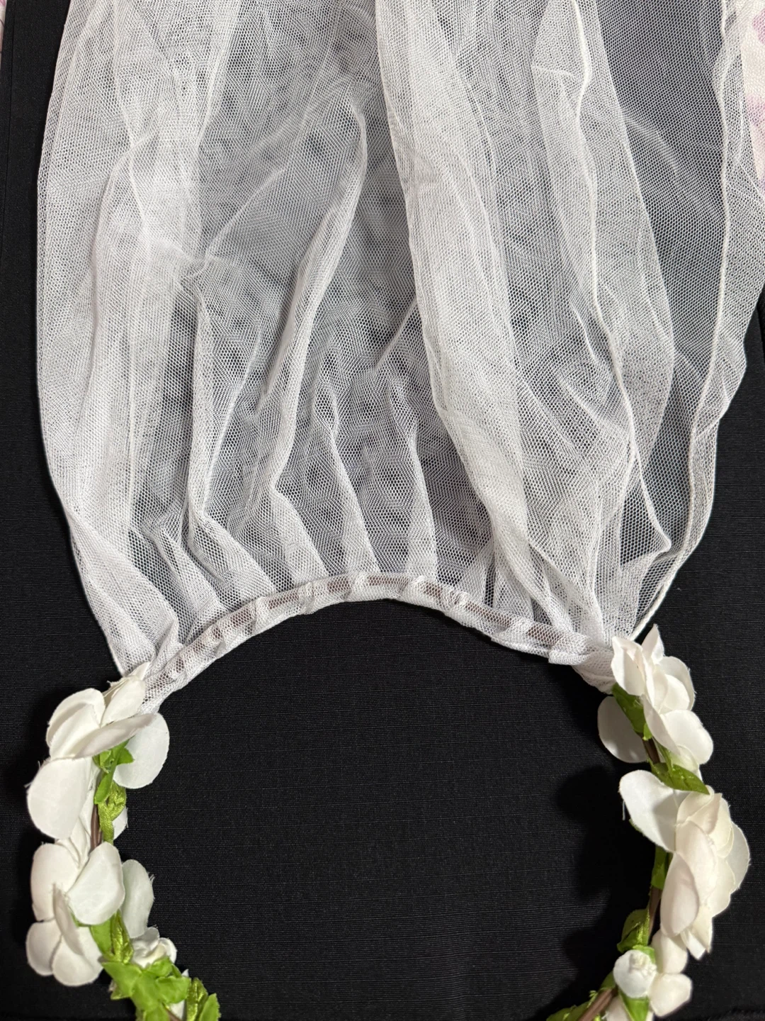White Flower Crown Veil - photo 4