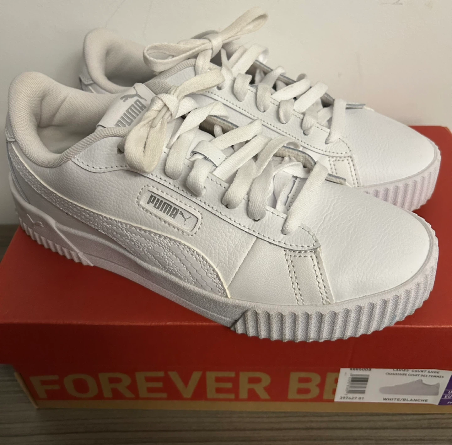 Puma Women's White Court Shoes size 8