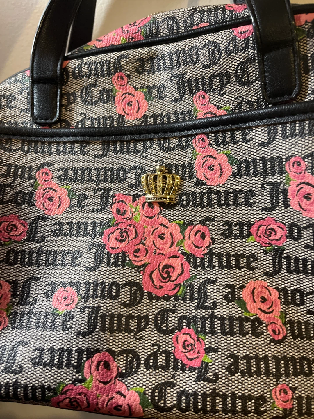 Juicy Couture Floral Crown Logo Satchel