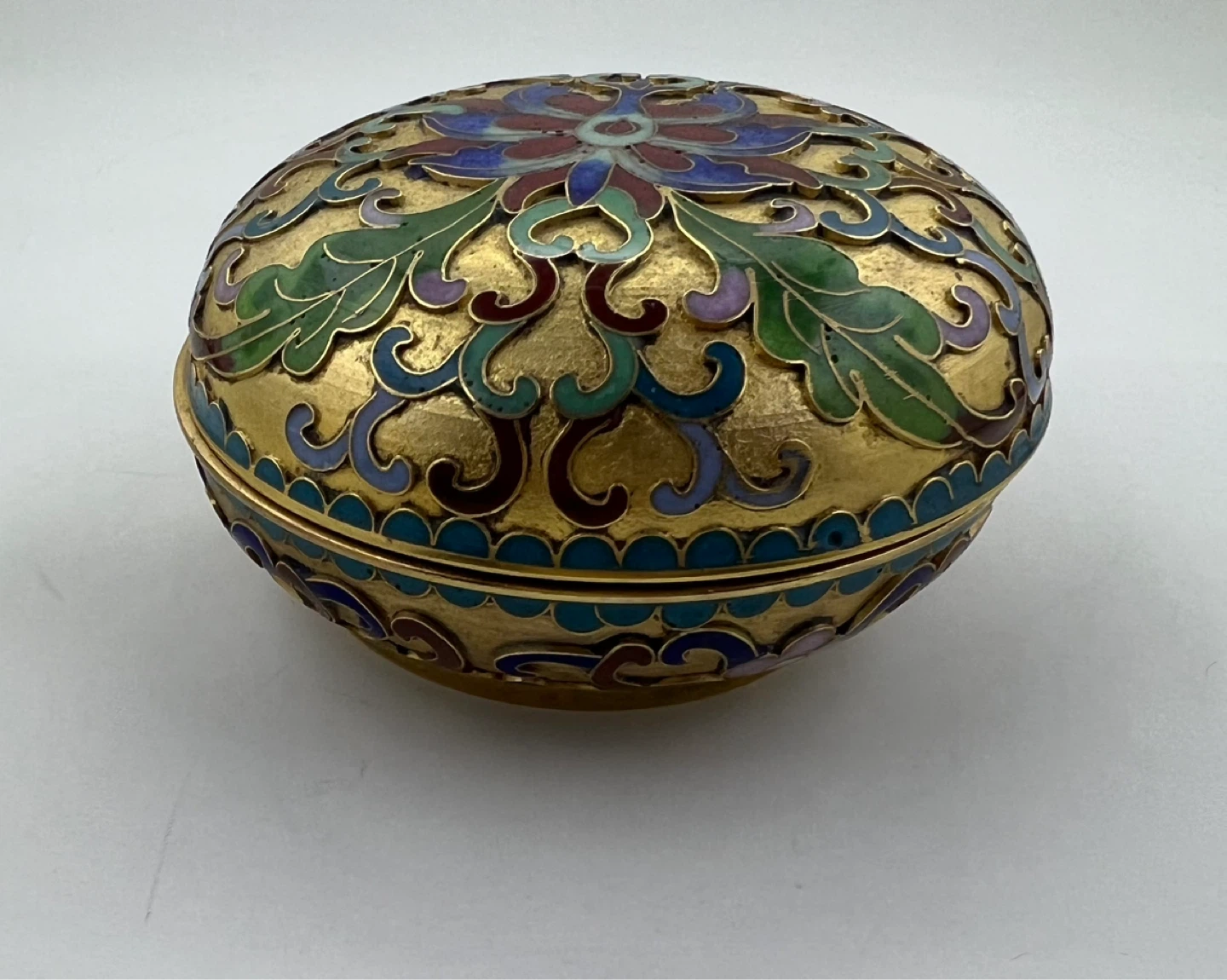 Vintage Cloisonné Enamel Trinket Box