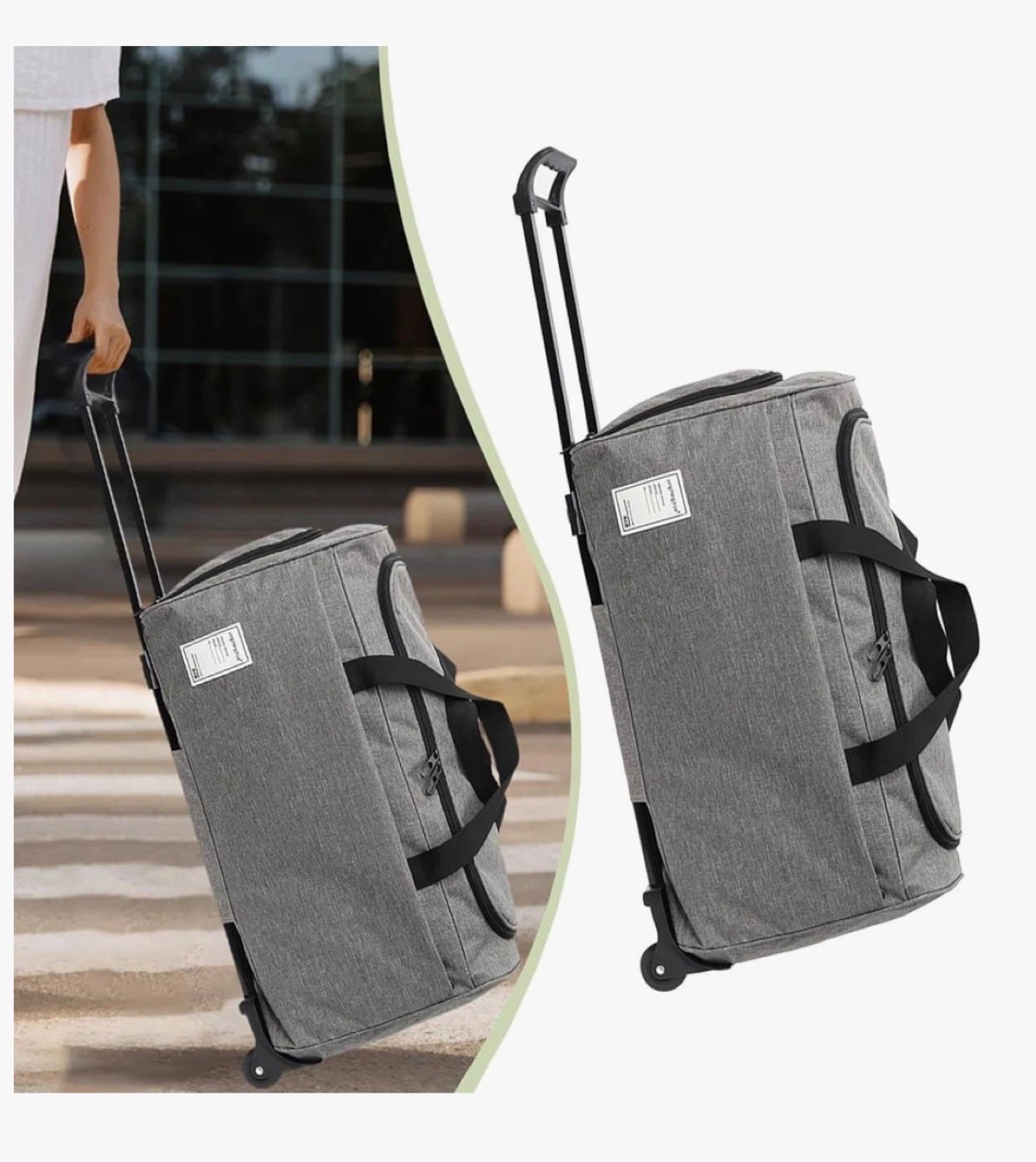 Rolling Duffle Bag Luggage 21.65" - Grey