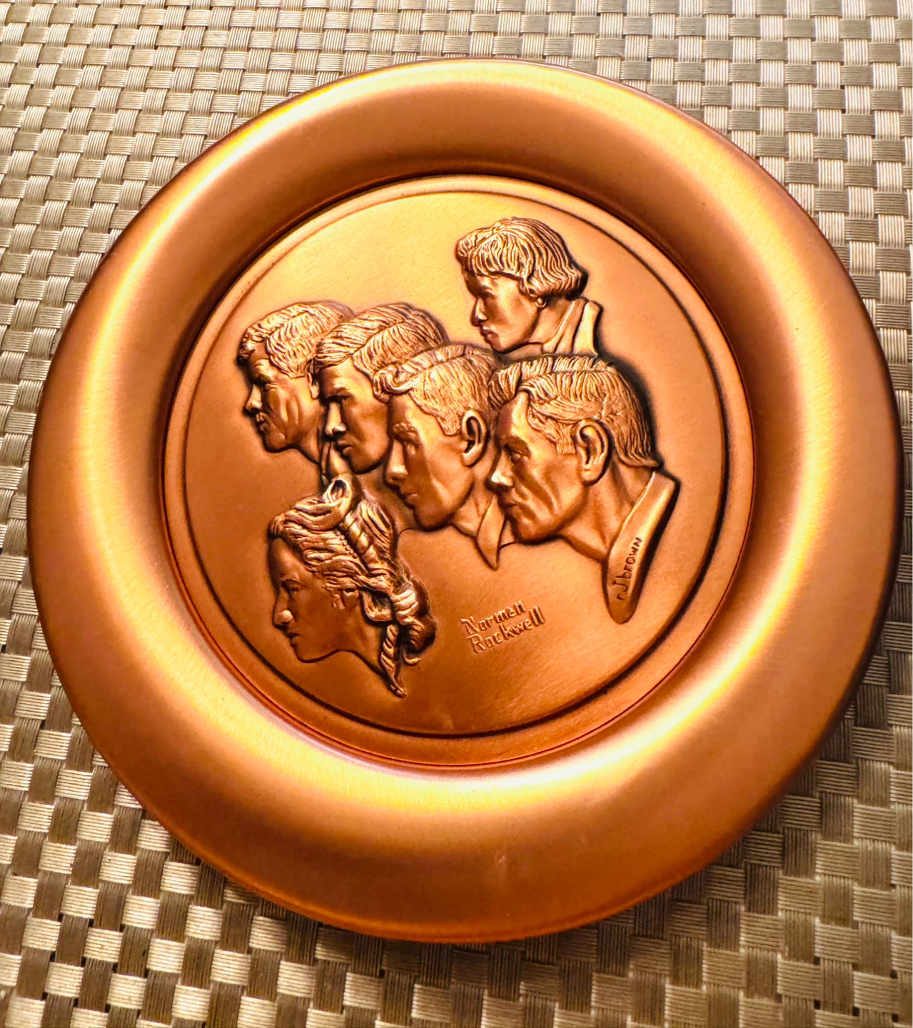 Norman Rockwell "The Peace Corps" Copper Collector Plate
