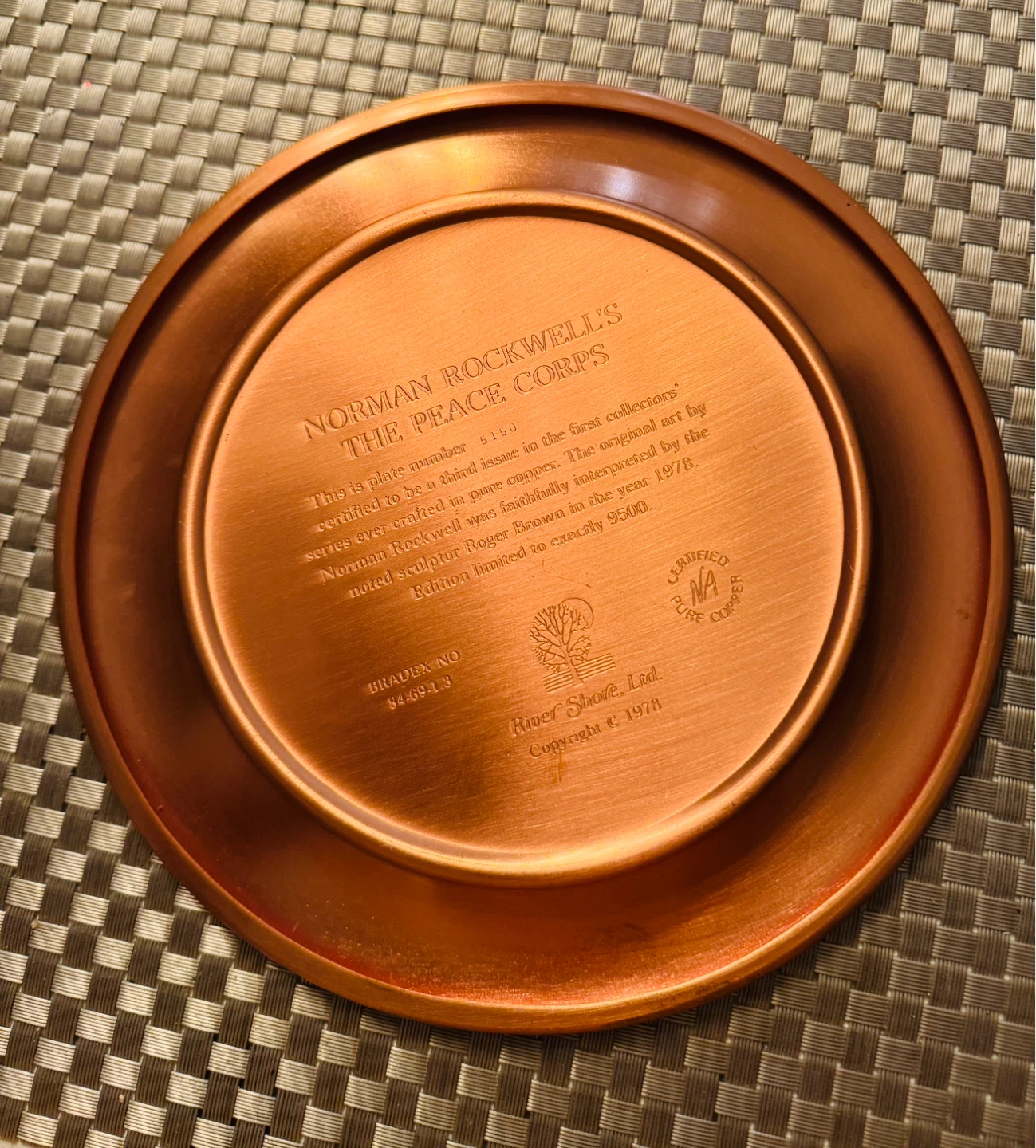 Norman Rockwell "The Peace Corps" Copper Collector Plate - photo 5