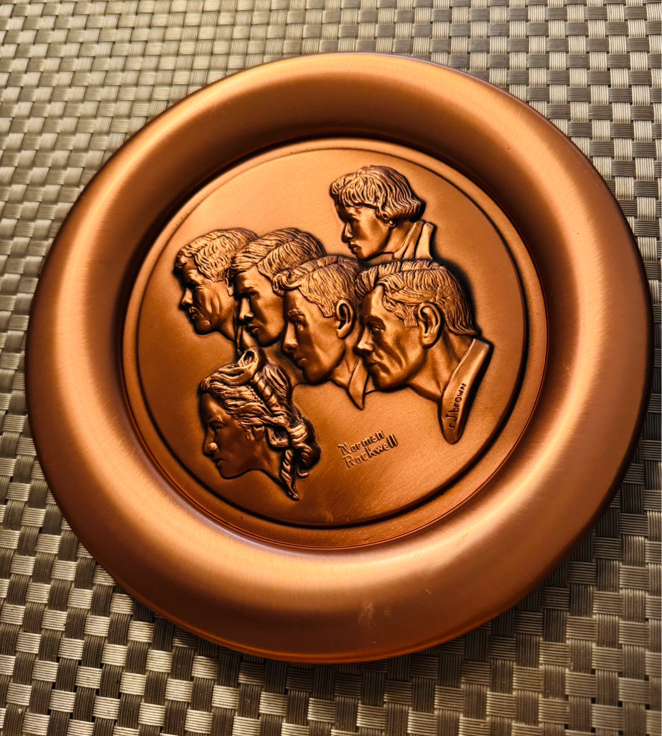 Norman Rockwell "The Peace Corps" Copper Collector Plate - photo 4