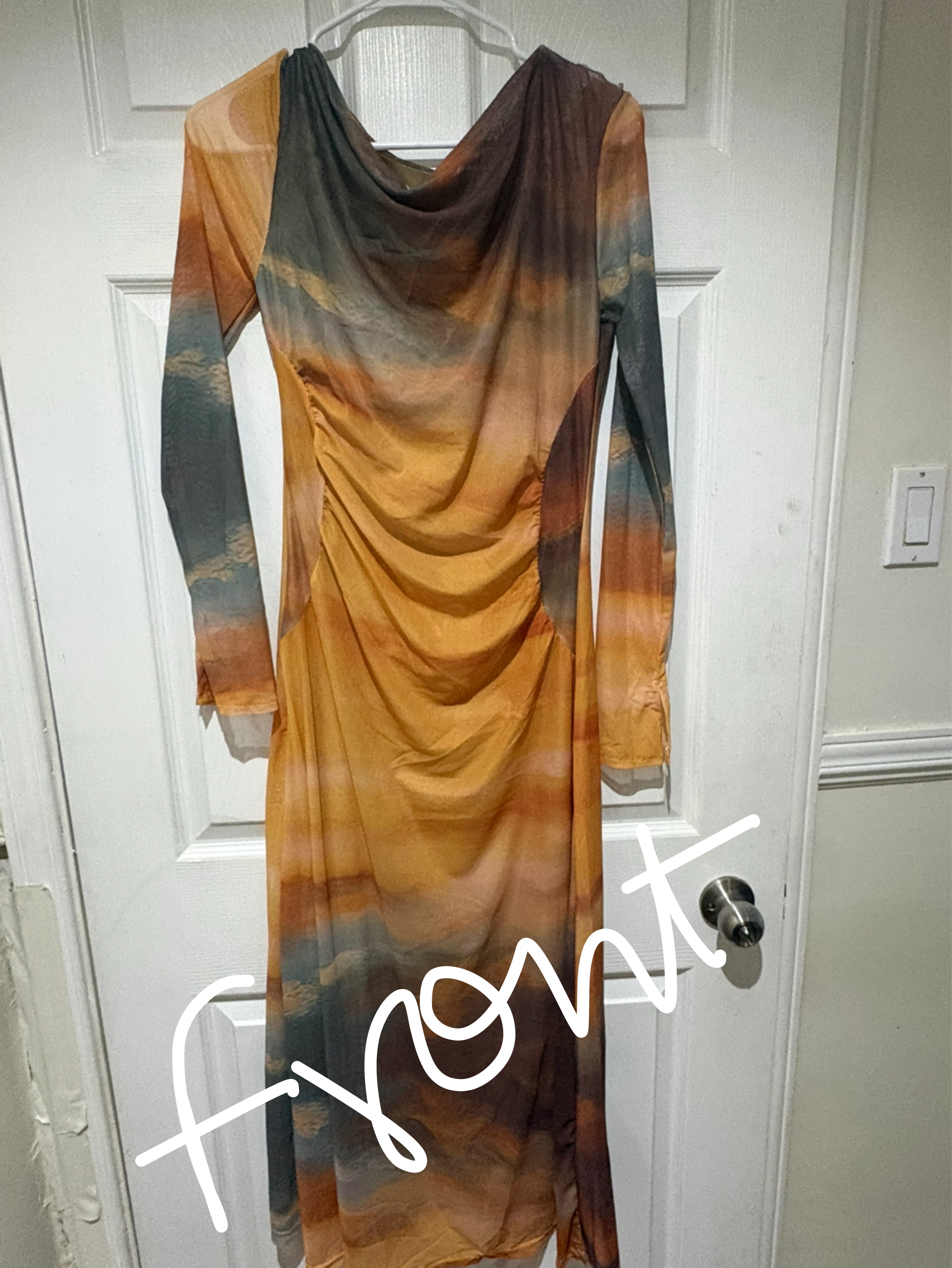 Long Sleeve Mesh Dress - photo 2