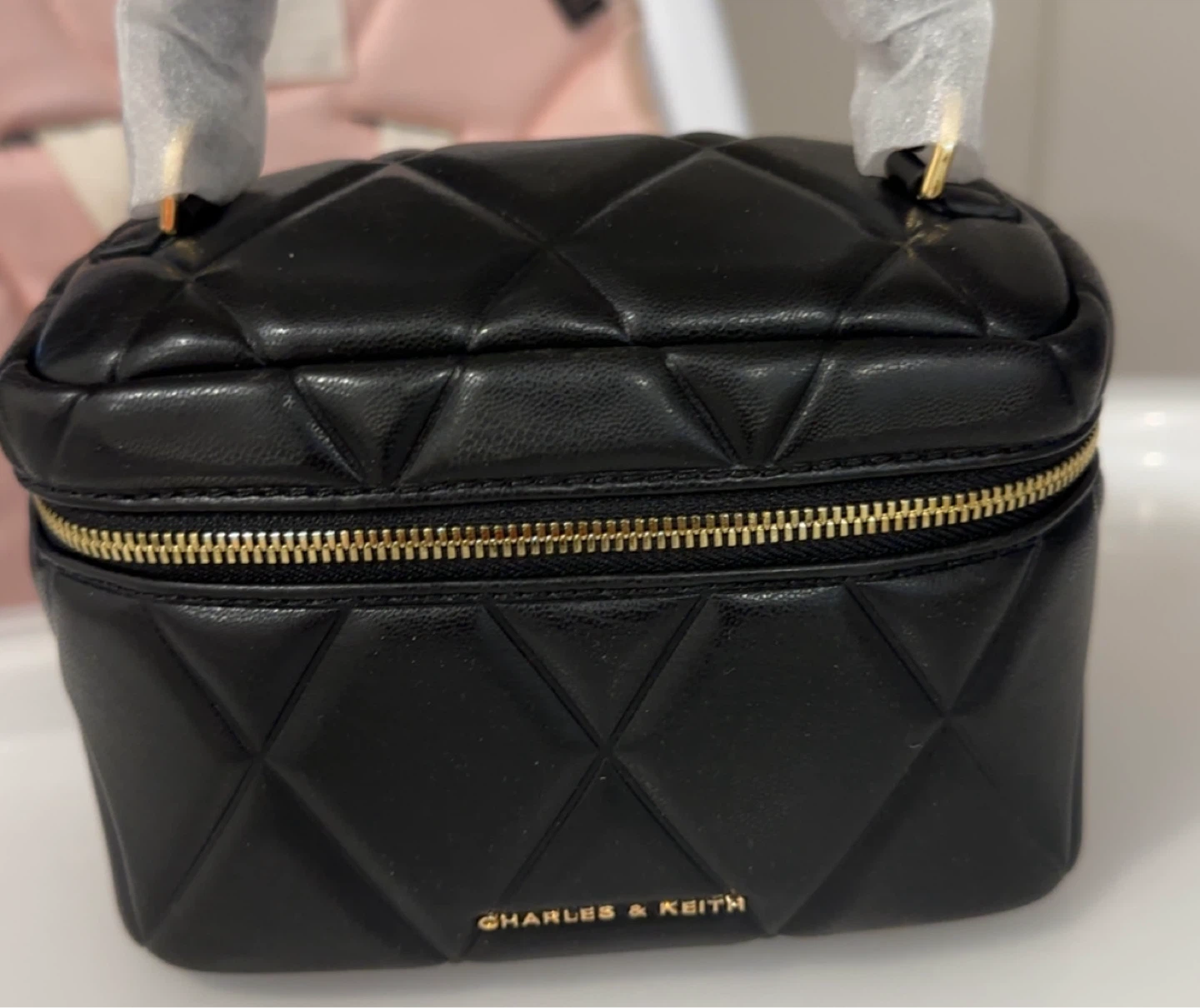 Charles & Keith Arwen Quilted Top Handle Vanity Bag - photo 5