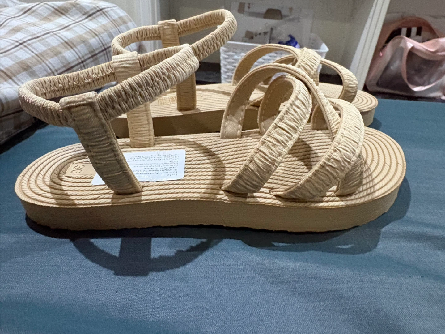 Women's Beige Strappy Sandals Size 36 - photo 2